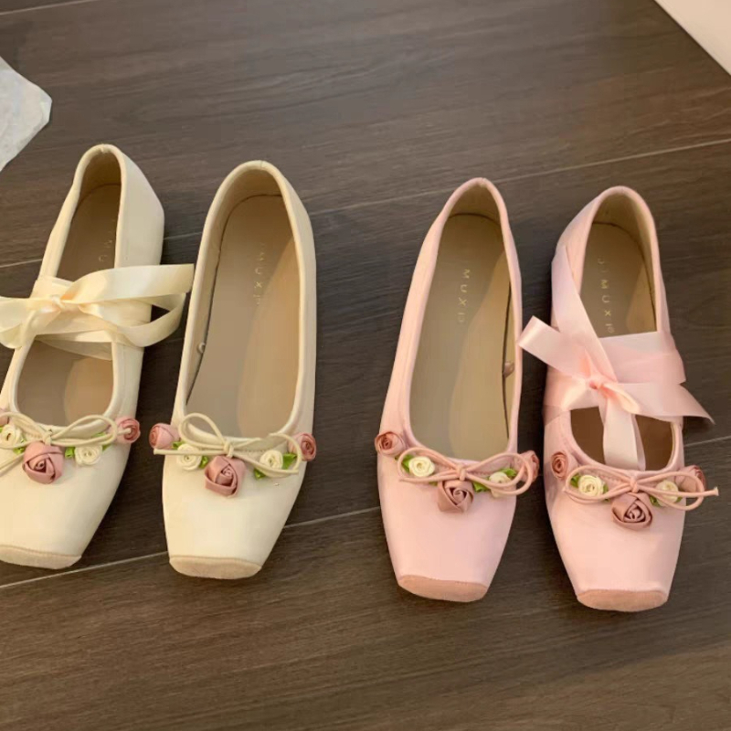 Embroidery Designer - Mulheres apartamentos arco marie janes sapatos