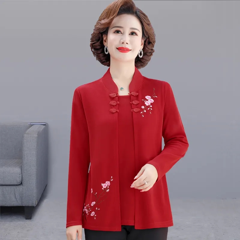 Embroidery Cardigan - Camisetas Cardigã Bordadas para Mulheres de