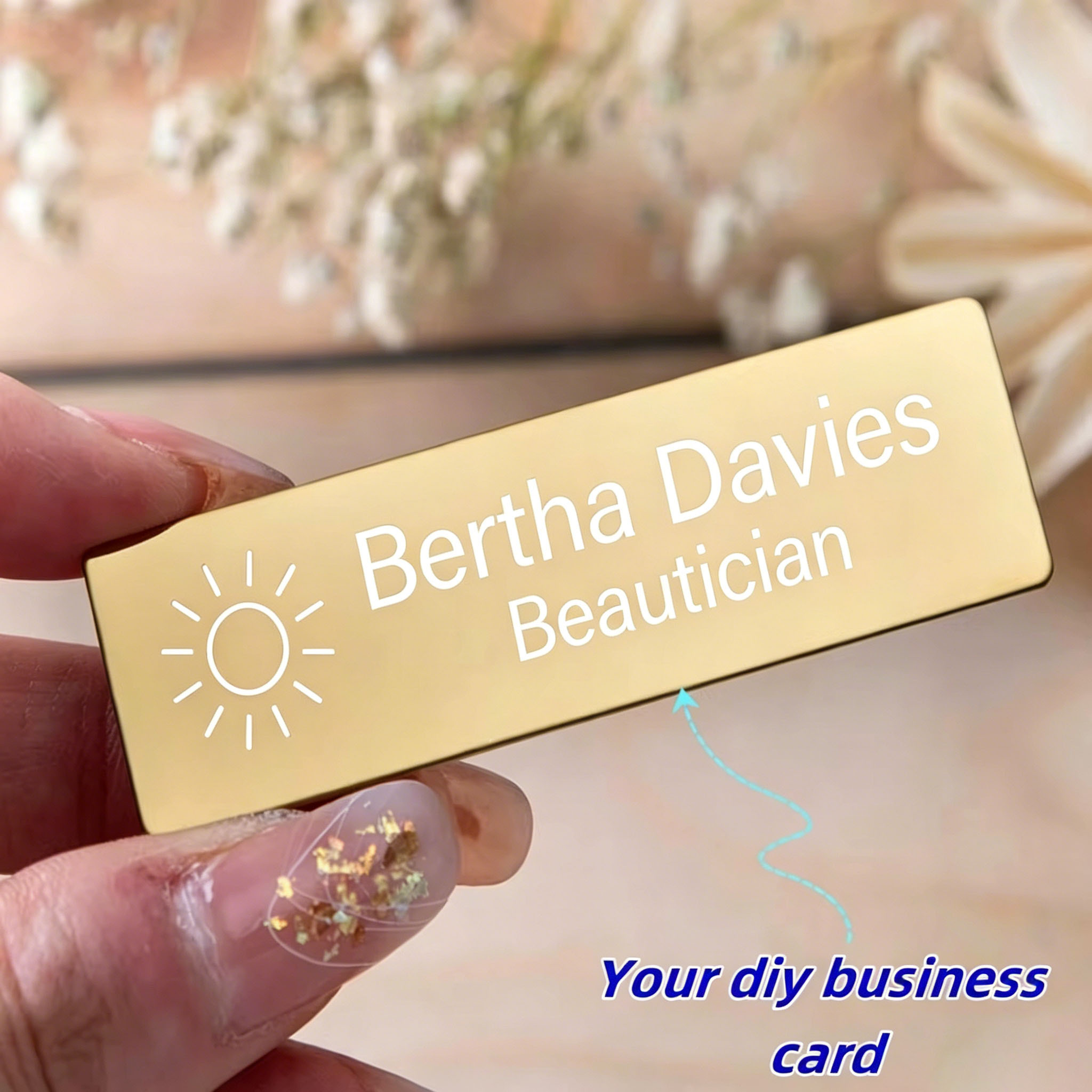 Embroidery Texture - Placas de identidade de metal personalizadas,