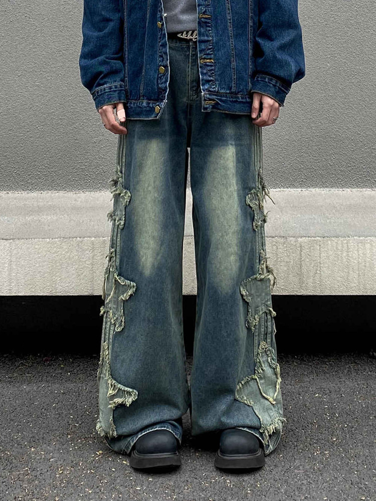 Embroidery On Jeans - 2026 Calças Jeans Masculinas Streetwear Y2K