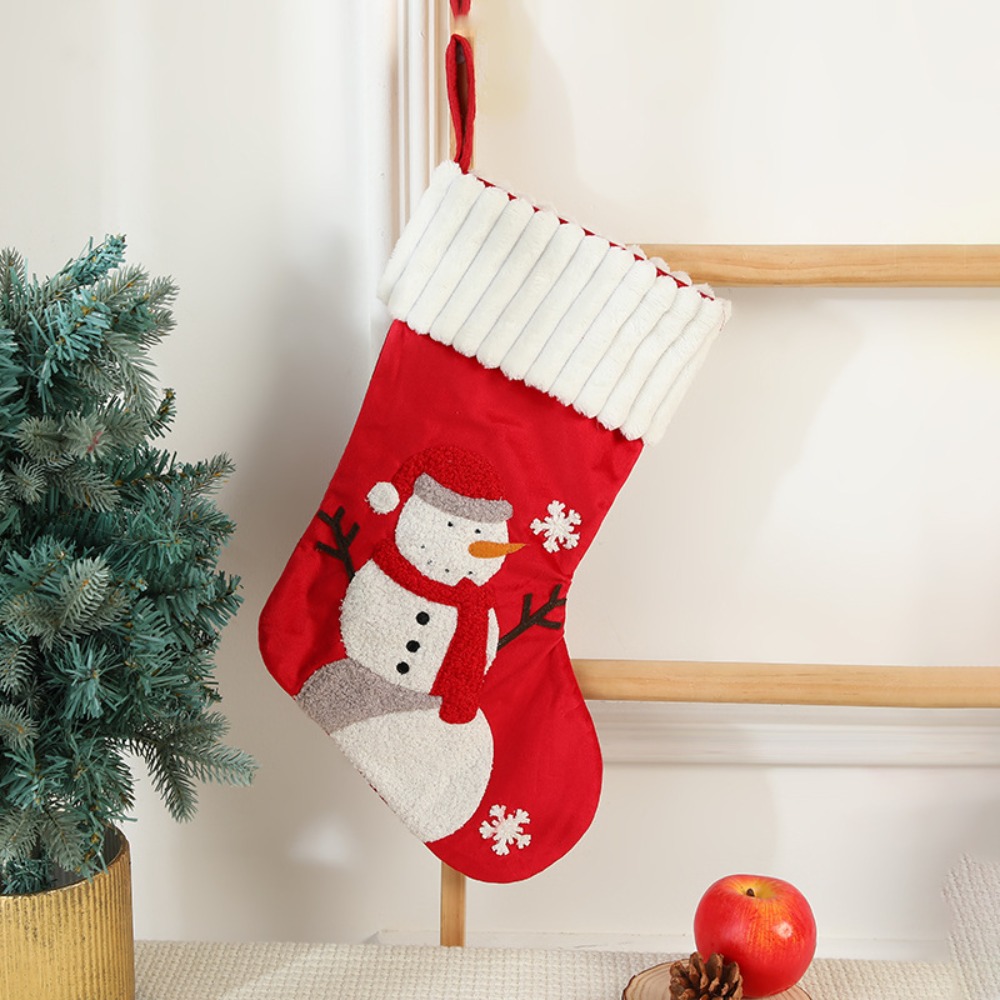 Embroidery Xmas Stocking - Meia de Natal Bordada Reutilizável Personalizada,
