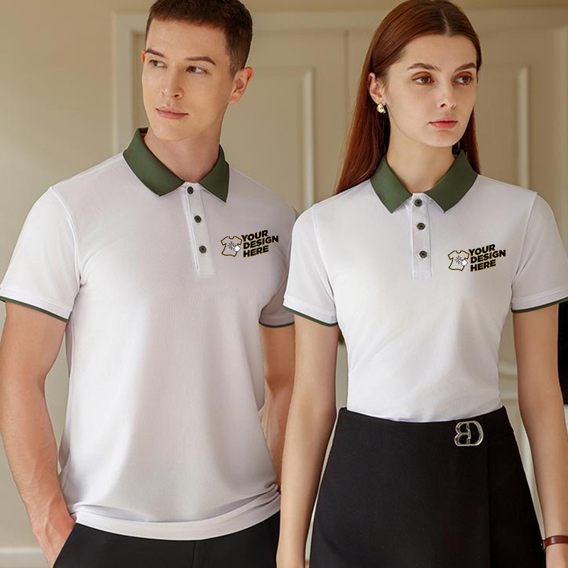 Embroidery Design Logo - Camisa polo Color Block – Impressão