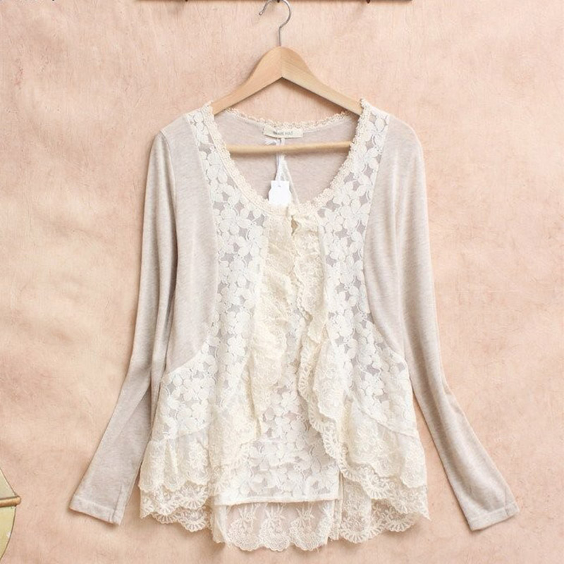 Camisa doce feminina para prim - Embroidery Cardigan avaliação e preço