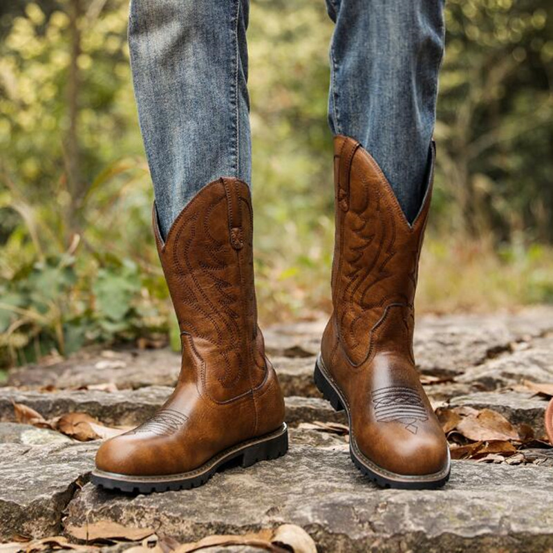 Botas de cowboy masculinas gót - Embroidery Designer avaliação e preço