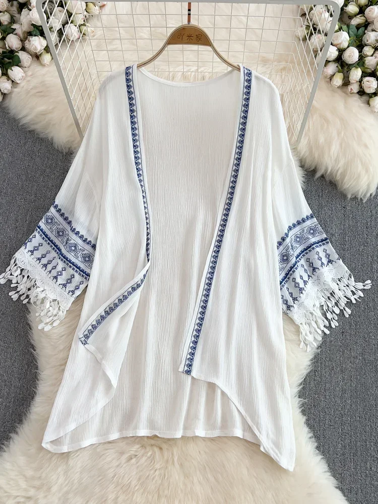 Verão boêmio estilo étnico xal - Embroidery Zig Zag Stitch avaliação e preço