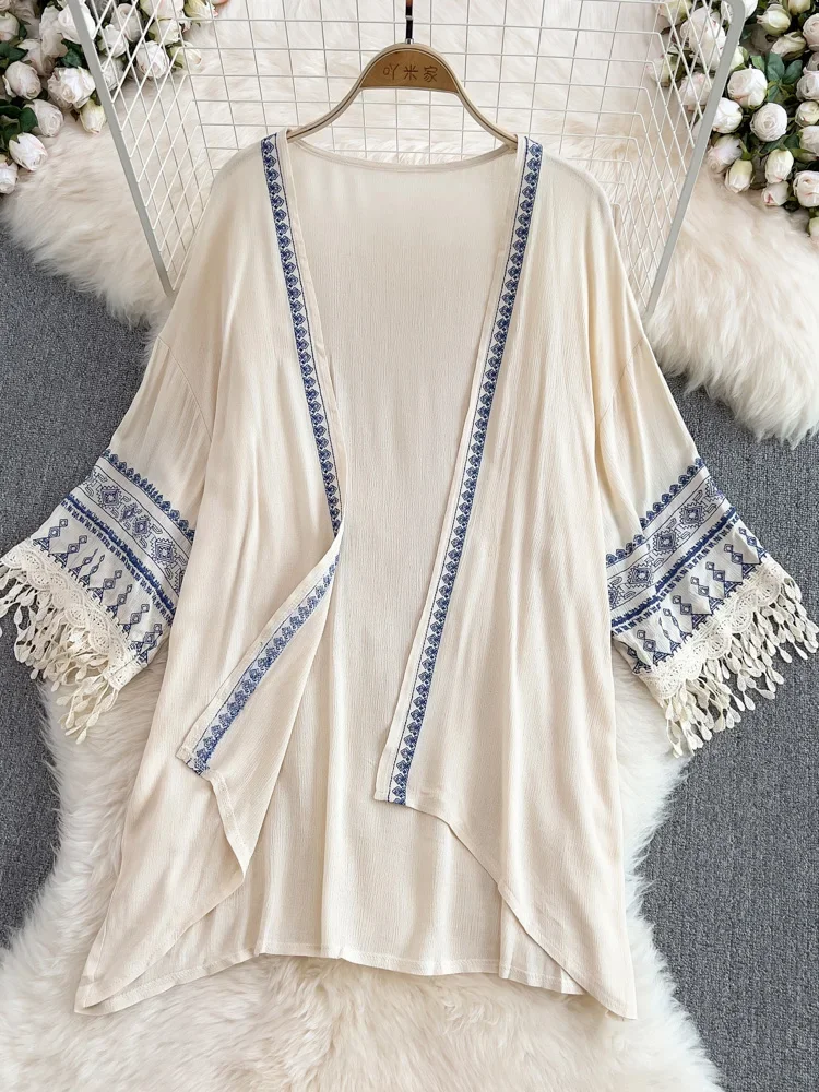 Verão boêmio estilo étnico xal - Embroidery Zig Zag Stitch avaliação e preço