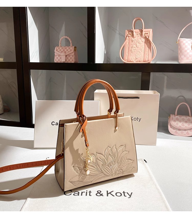 Bolsa de Mão Feminina de Alta  - Embroidery Texture avaliação e preço