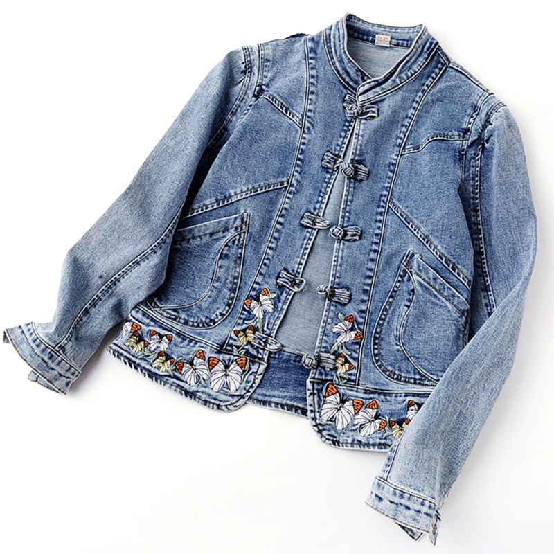 Jaqueta Jeans Feminina Curta B - Embroidery Cardigan avaliação e preço