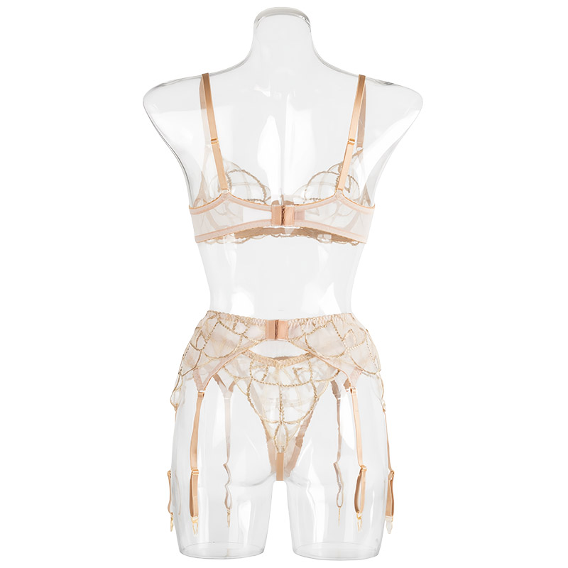Conjunto de Lingerie Sexy Femi - Embroidery Ring avaliação e preço