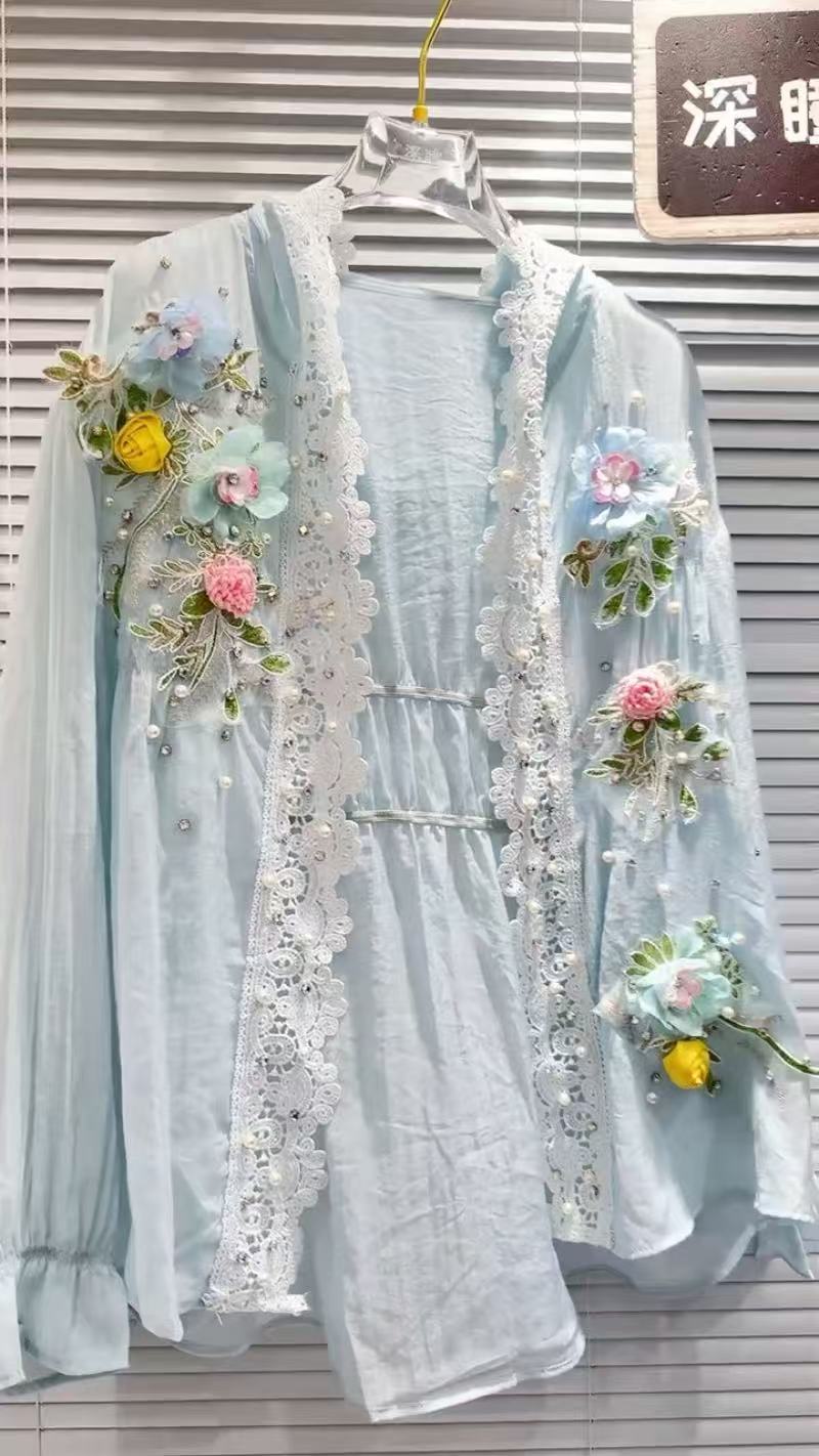Novo em respirável com capuz p - Embroidery Cardigan avaliação e preço