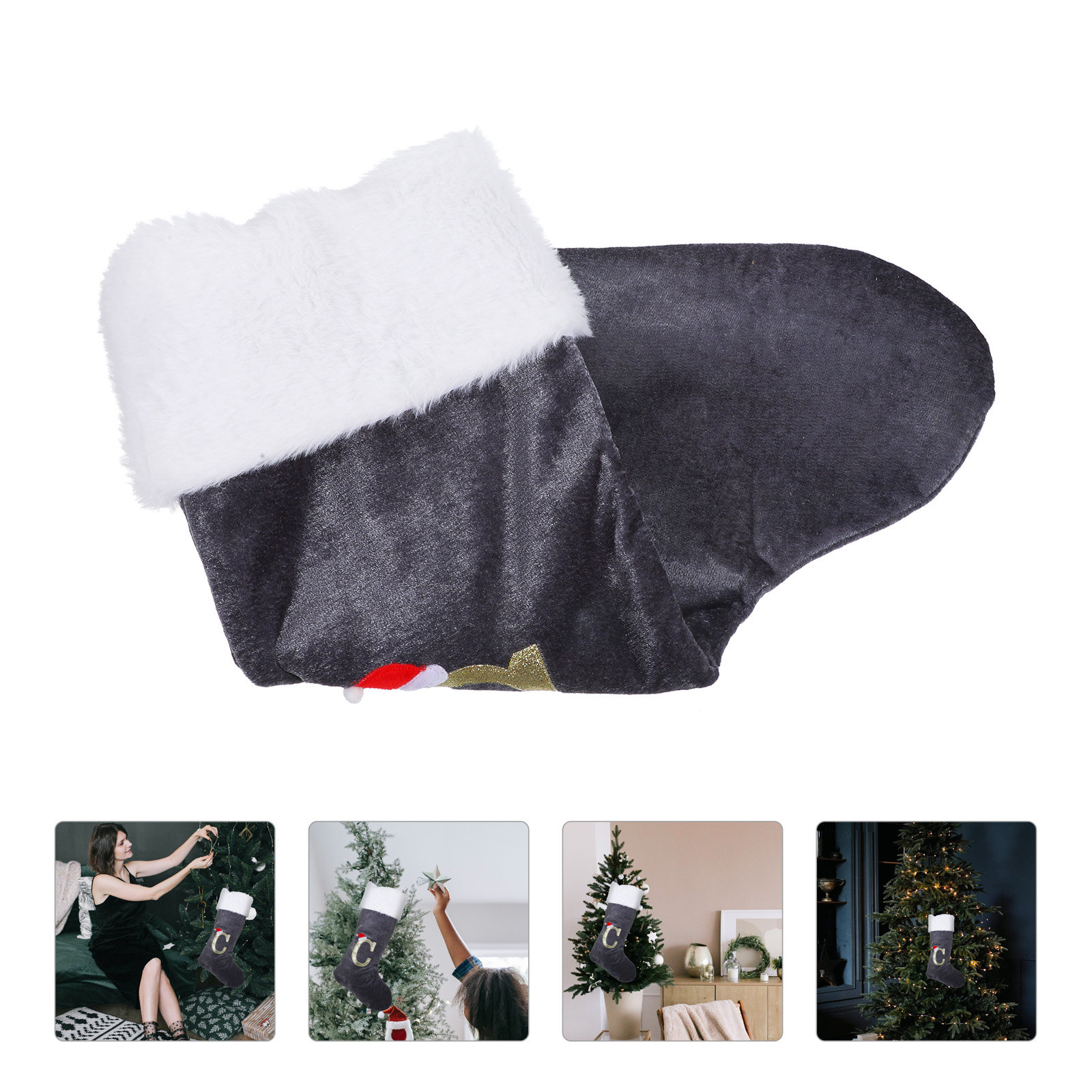 Meia de Natal com Bordado de D - Embroidery Xmas Stocking avaliação e preço