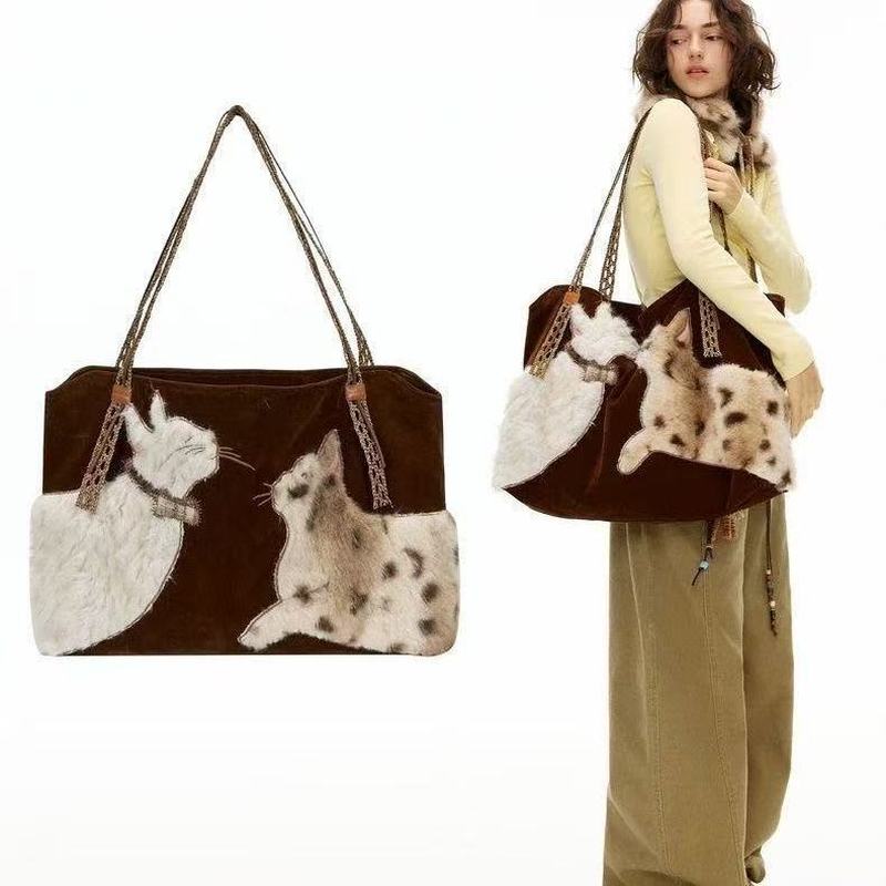 Bolsa tote retrô fofa para mul - Embroidery Texture avaliação e preço