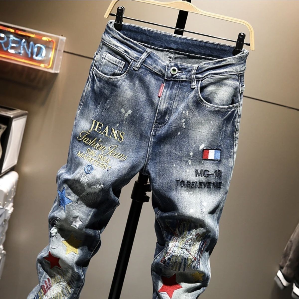 High-end indústria pesada amer - Embroidery On Jeans avaliação e preço
