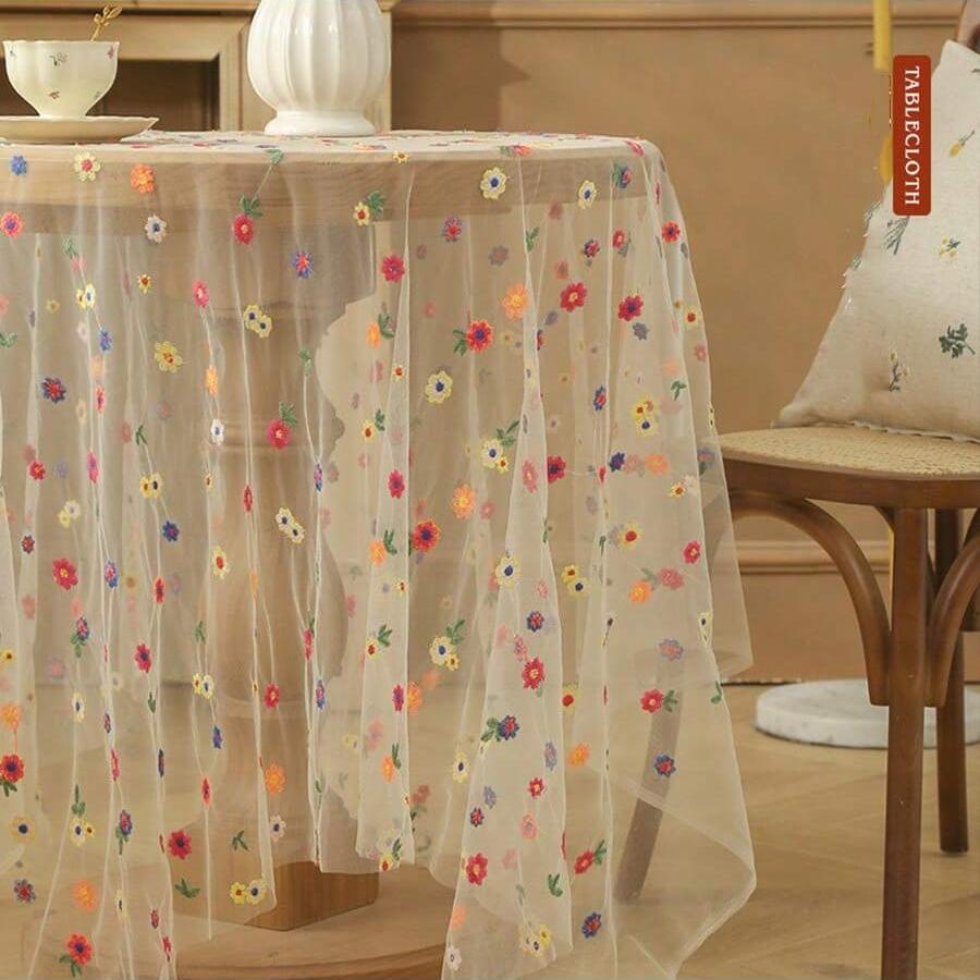 Toalha de Mesa Floral Bordada  - Embroidery Xmas avaliação e preço