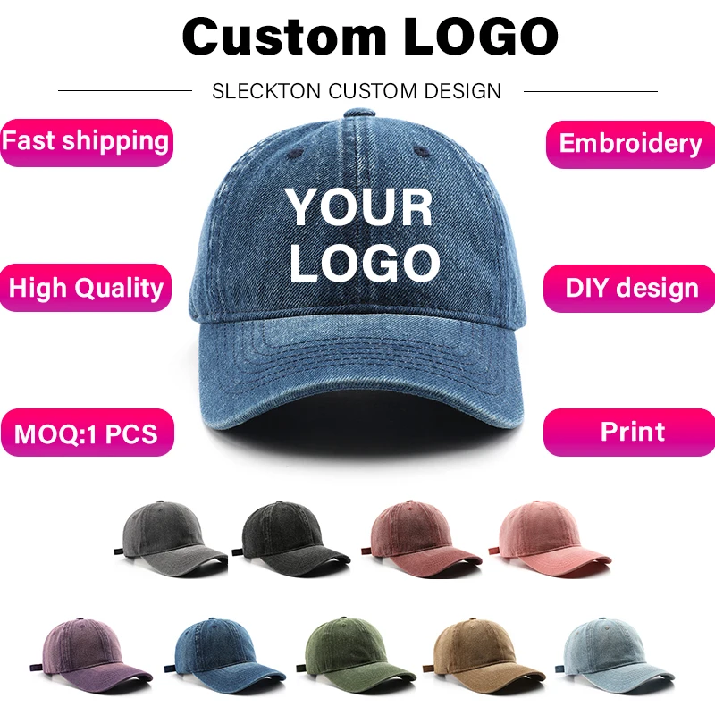 SLECKTON-Unisex Custom Logo Ba - Embroidery Design Logo avaliação e preço