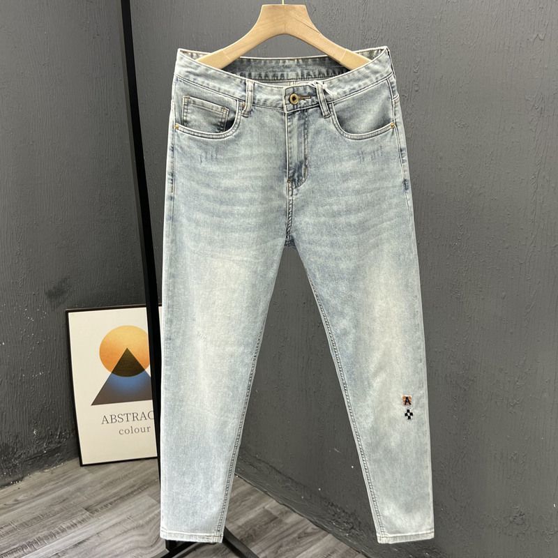 Jeans de ganga bordada longa m - Embroidery On Jeans avaliação e preço