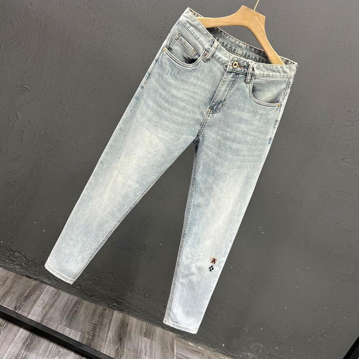 Jeans de ganga bordada longa m - Embroidery On Jeans avaliação e preço