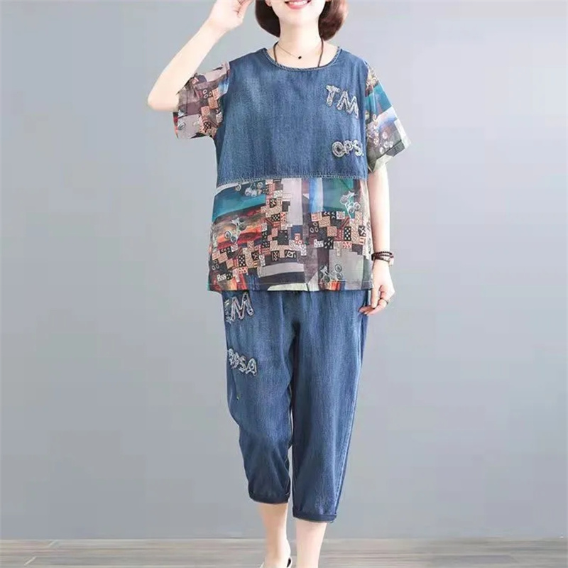 5xl verão conjuntos de jeans f - Embroidery On Jeans avaliação e preço
