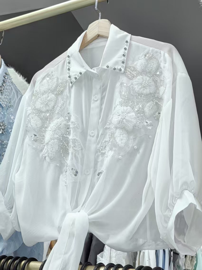 Blusas de Verão com Proteção S - Embroidery Cardigan avaliação e preço