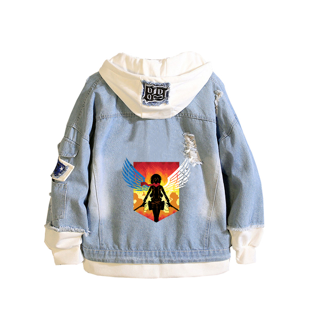 Ataque em titã anime denim jaq - Embroidery On Jeans avaliação e preço