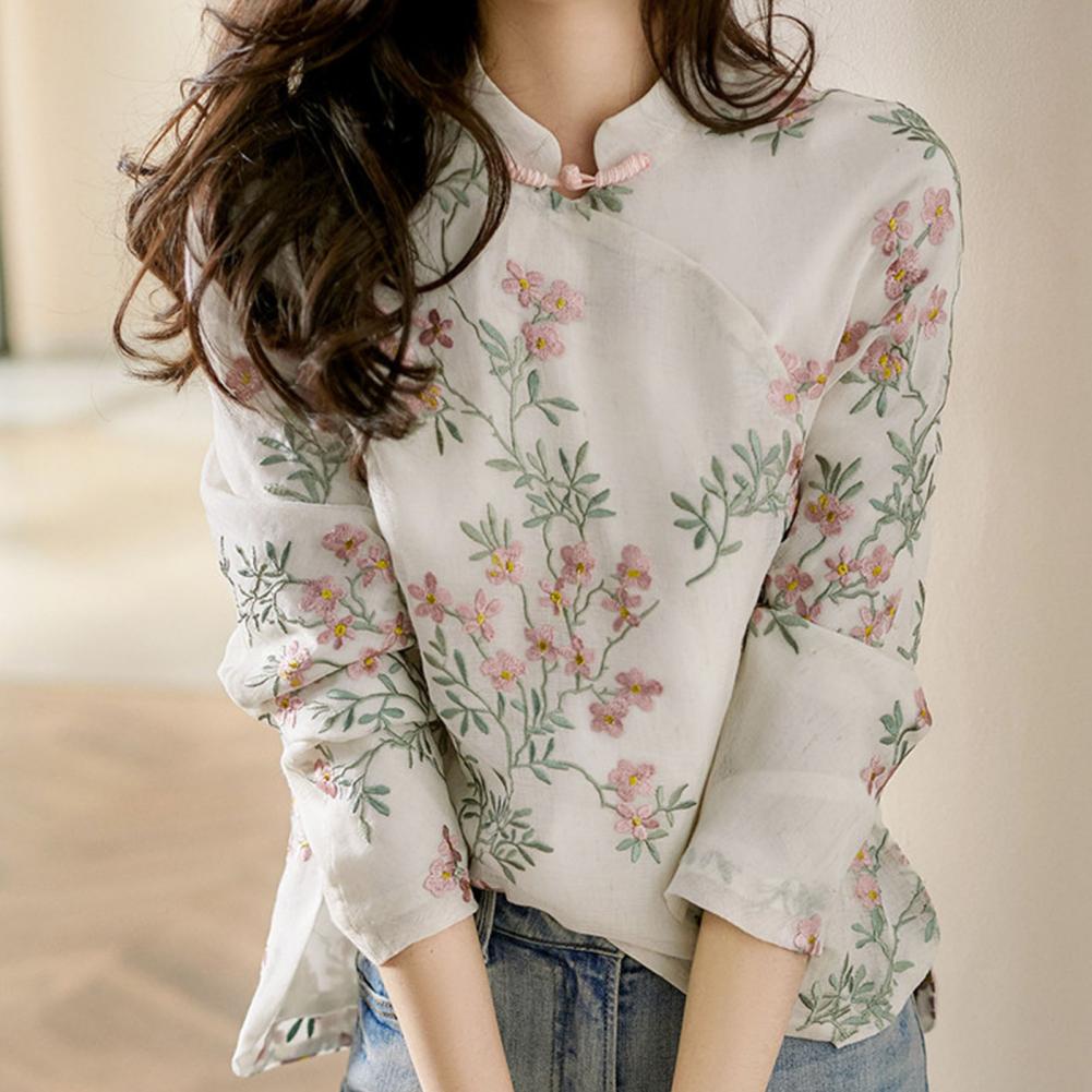Camisa feminina estilo chinês  - Embroidery Cardigan avaliação e preço