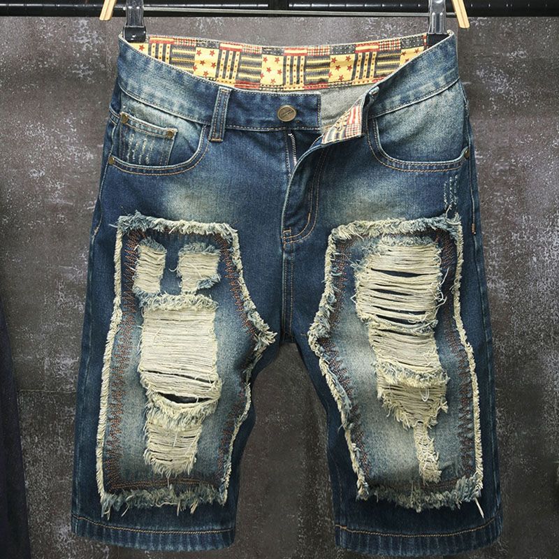Novos shorts jeans masculinos  - Embroidery On Jeans avaliação e preço