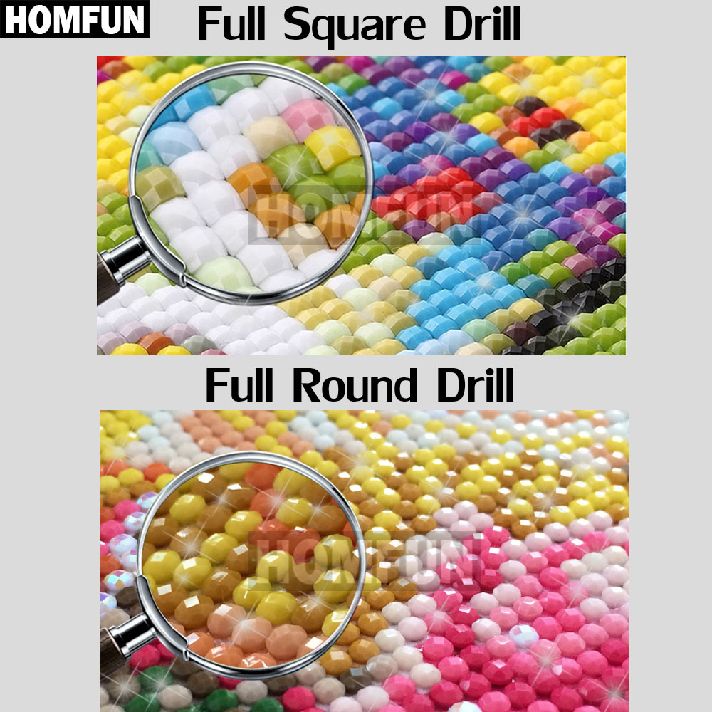 Homfun diamante completo borda - Embroidery Cross Stitch Patterns avaliação e preço