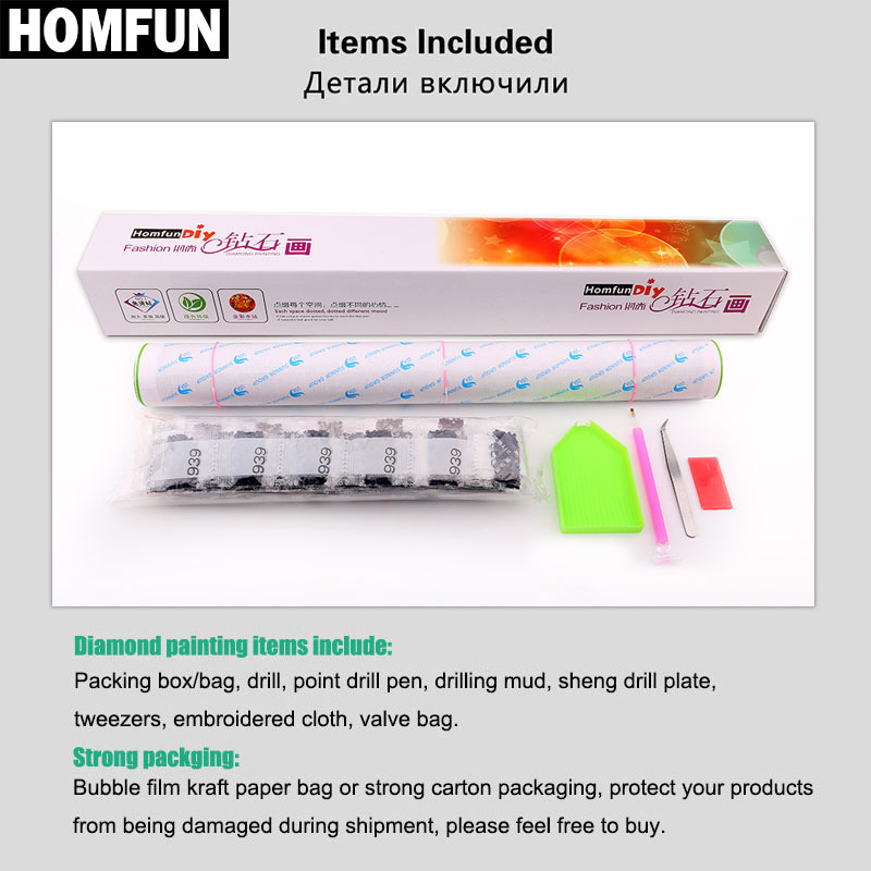 Homfun diamante completo borda - Embroidery Cross Stitch Patterns avaliação e preço