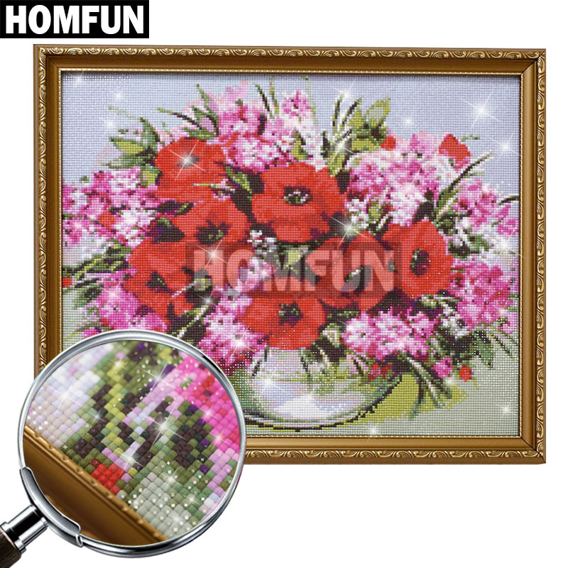 Homfun pintura diamante quadra - Embroidery Cross Stitch Patterns avaliação e preço