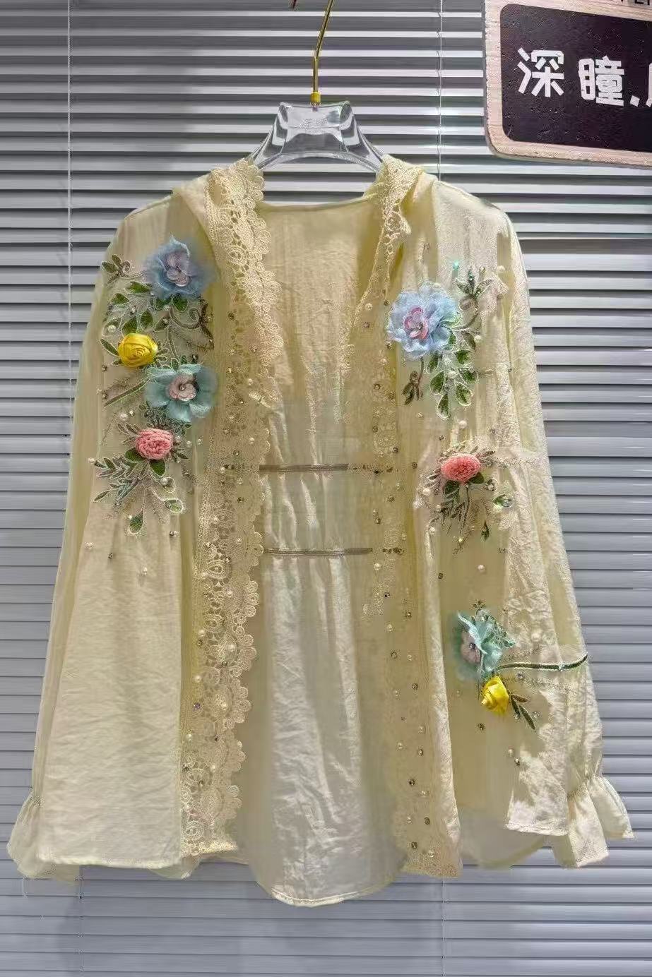 Camisas protetoras com capuz b - Embroidery Cardigan avaliação e preço